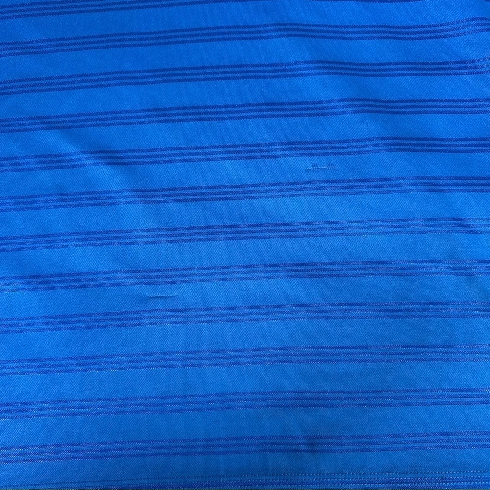Adidas Mens Performance Polo Shirt Blue Stripe Polo XL Golf Spring Athletic - Picture 10 of 11
